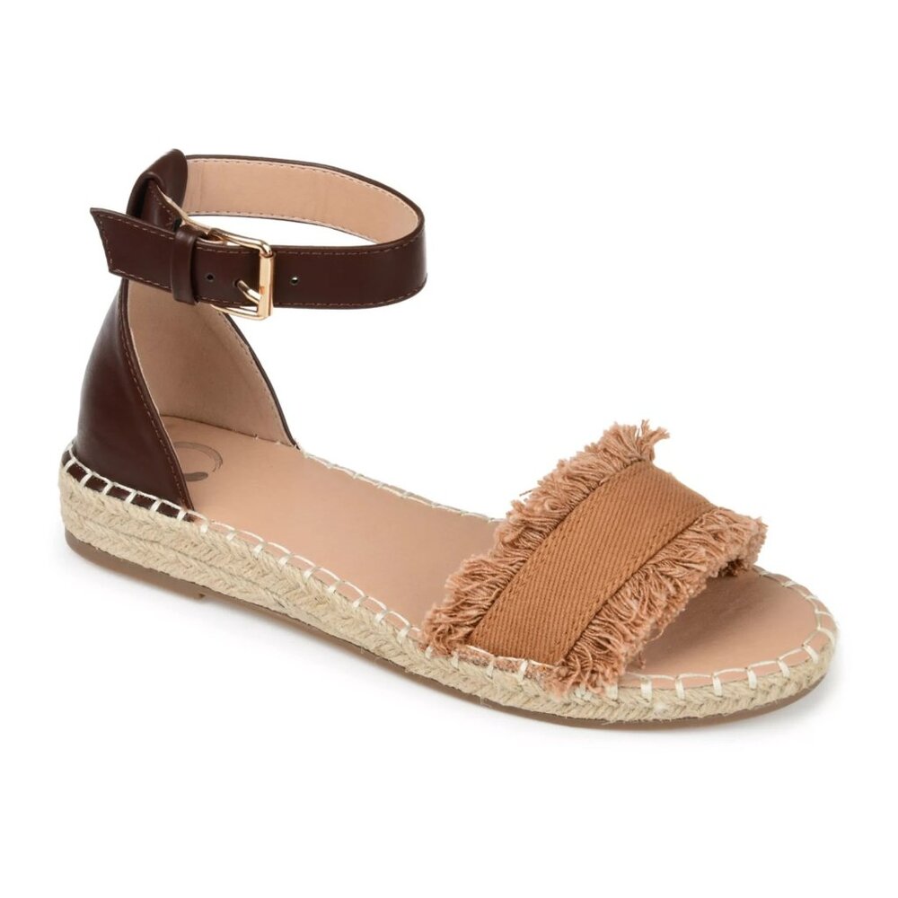 Journee Collection Womens Tristeen Espadrille Sandals Tan 7.5 MSRP $79